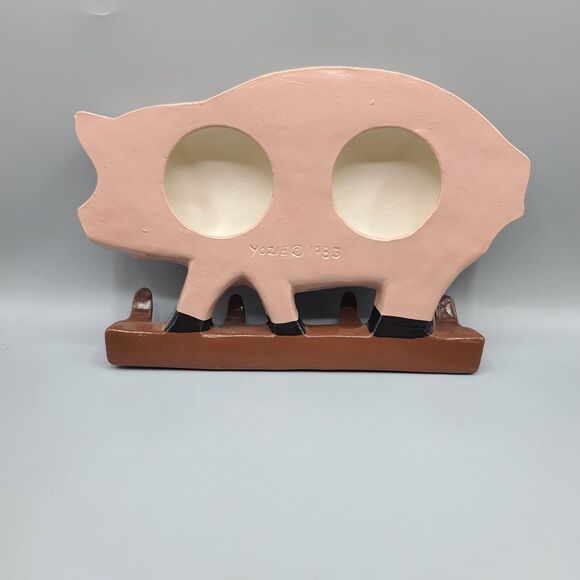 Yozie Mold Ceramic Painted Dirty Pig Key Holder Decor Figure 1983 - Picture 10 of 14